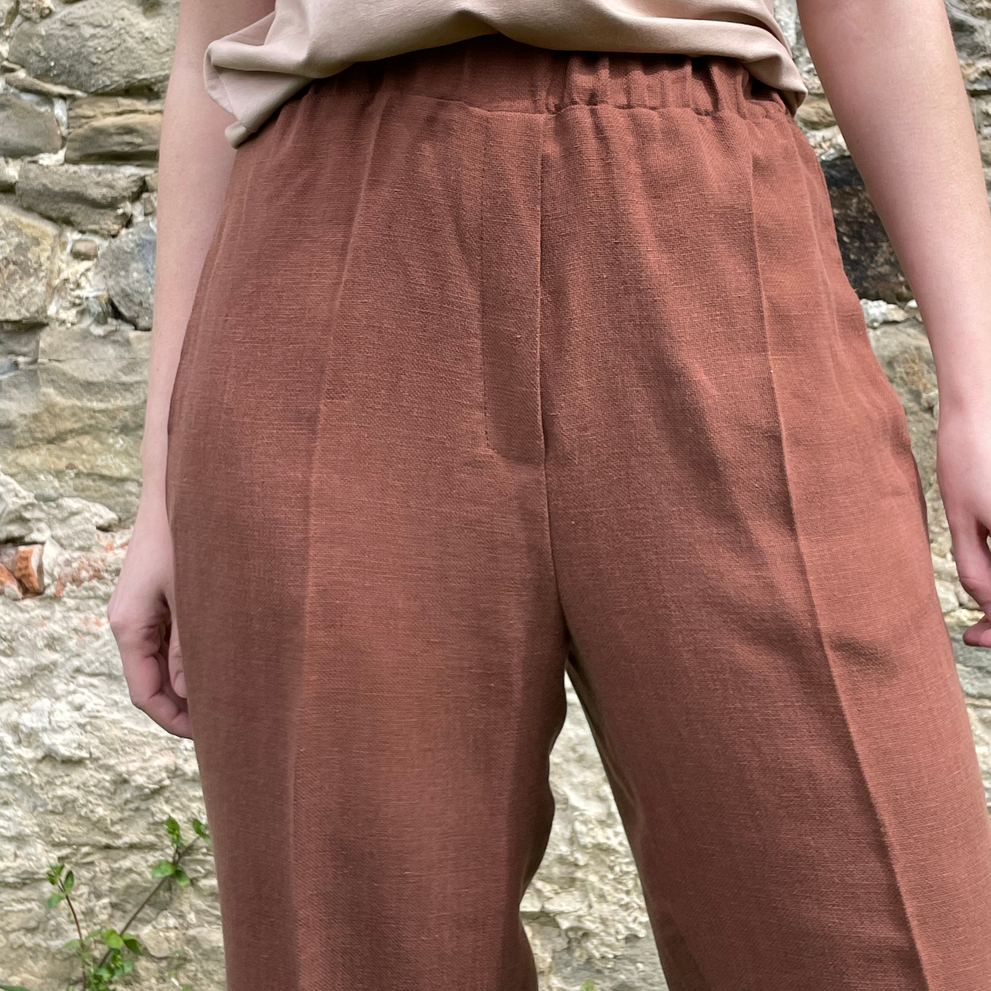 7/8 Damenhose aus Tencel & Leinen - elastischer Bund | DIANA