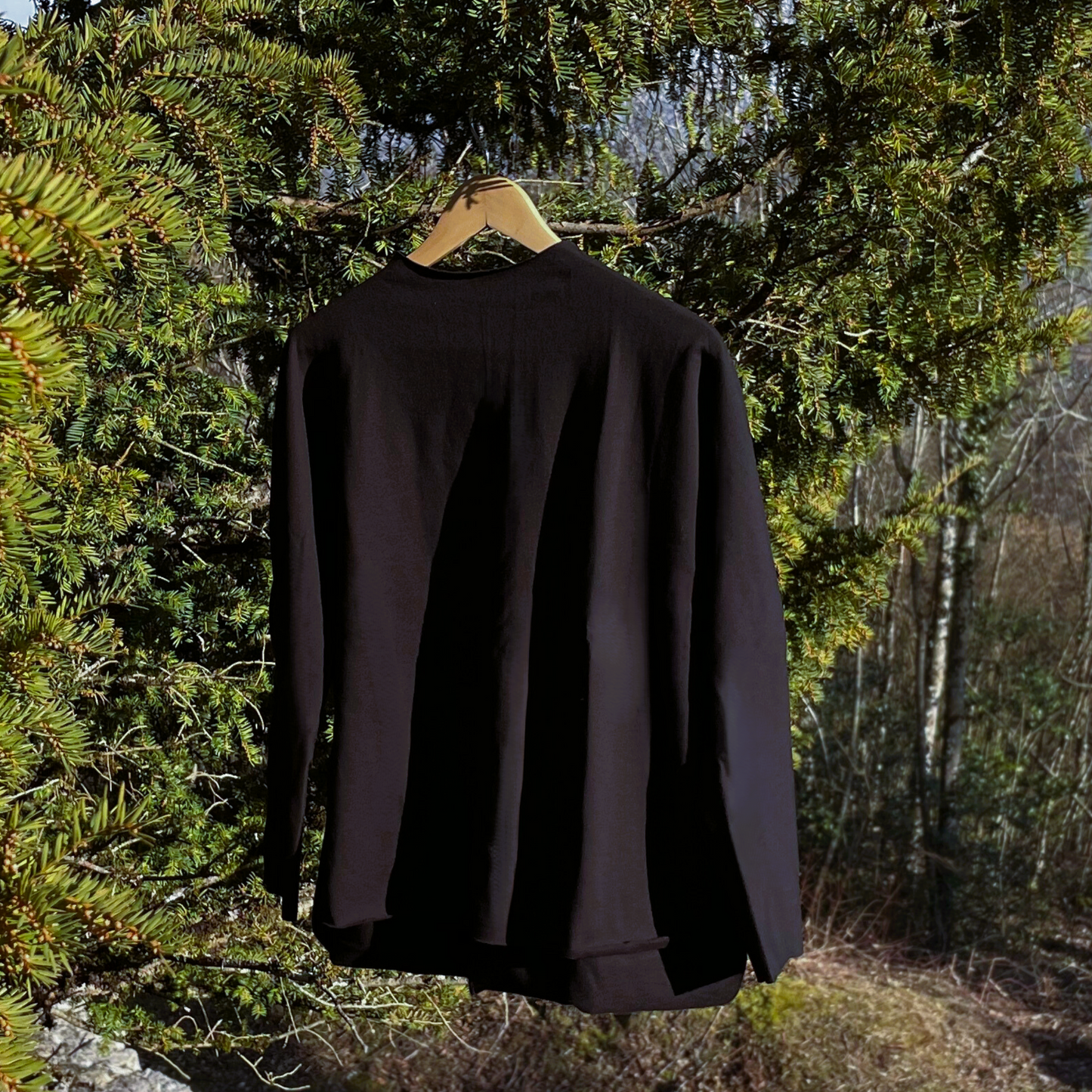 Elegantes Damen Sweatshirt aus Bio-Baumwolle mit Stehkragen in schwarz