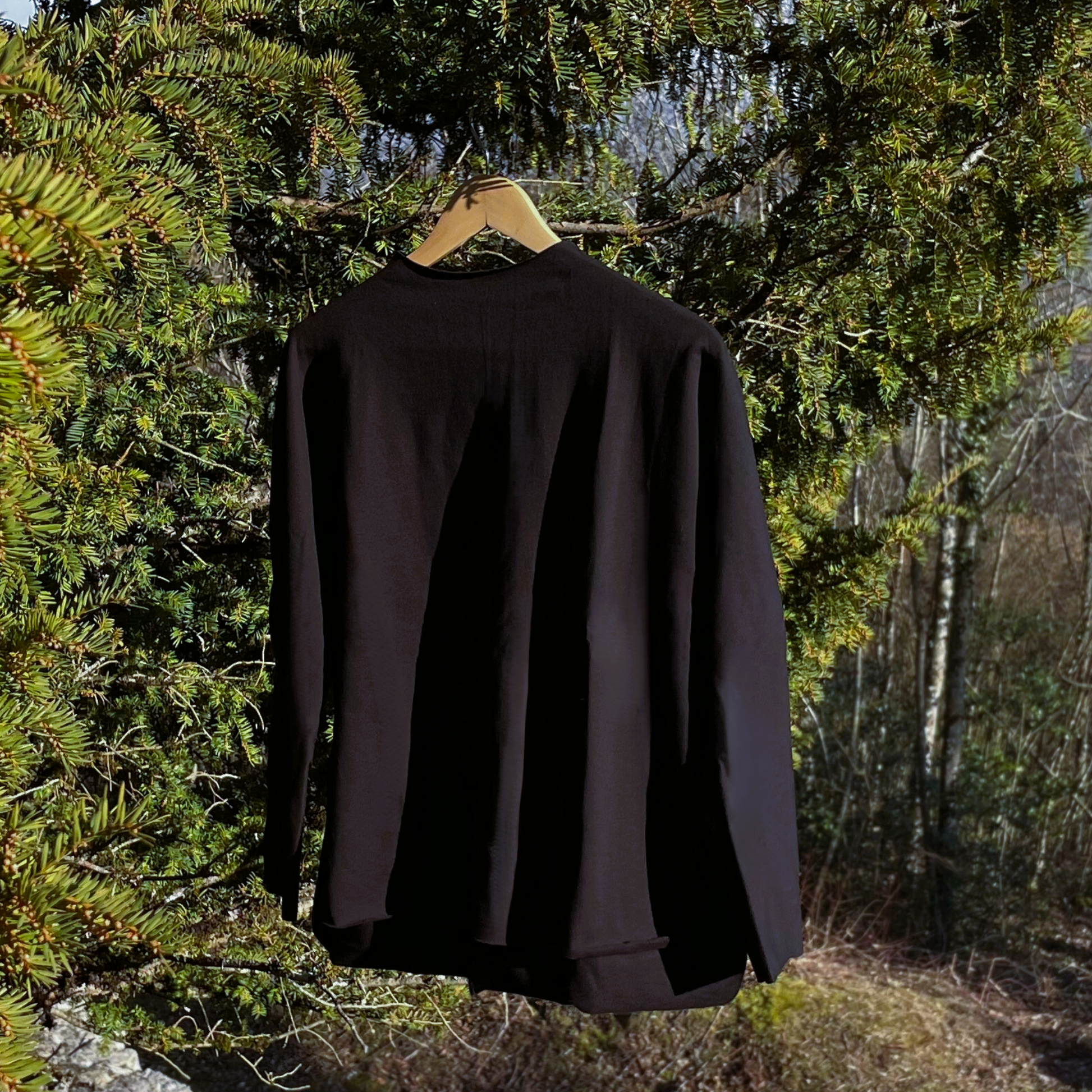 Elegantes Damen Sweatshirt aus Bio-Baumwolle mit Stehkragen in schwarz