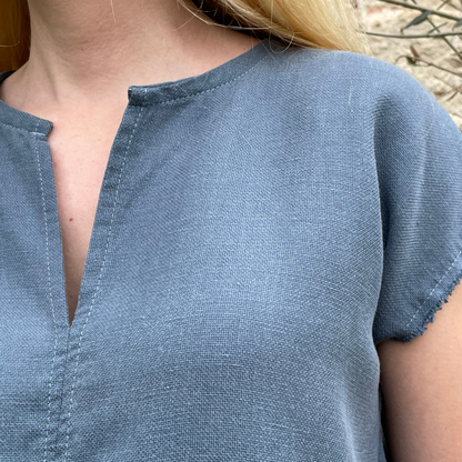 Sommerbluse mit Fransen aus Tencel & Leinen | AMARA | Limitierte Stückzahl