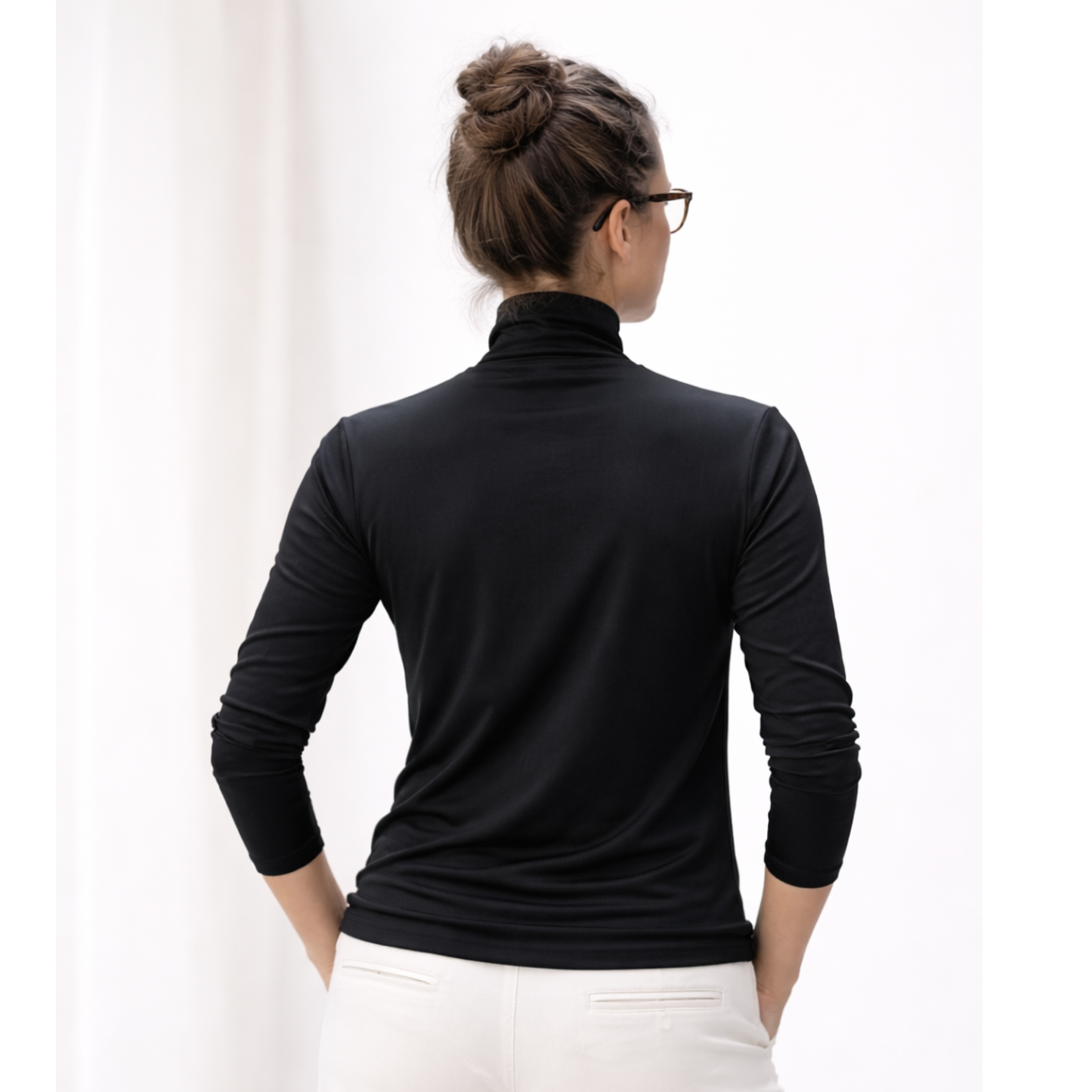 Rollkragen-Langarmshirt Regular aus Tencel™ Jersey