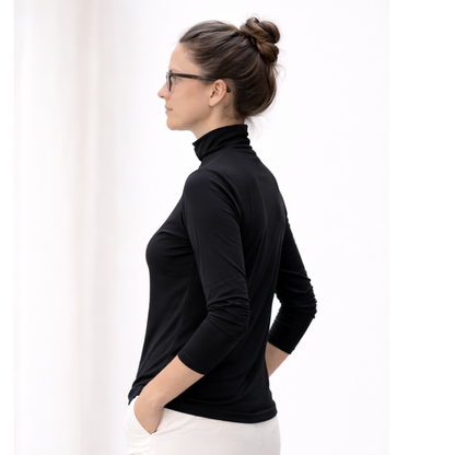 Rollkragen-Langarmshirt Regular aus Tencel™ Jersey