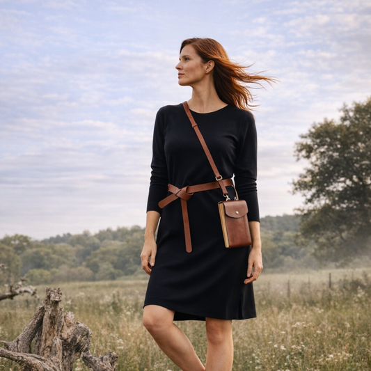 Shirtkleid Langarm Regular aus French Terry Tencel™ | TESSA