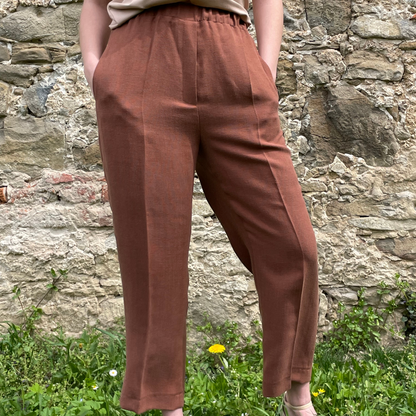 7/8 Damenhose aus Tencel & Leinen - elastischer Bund | DIANA