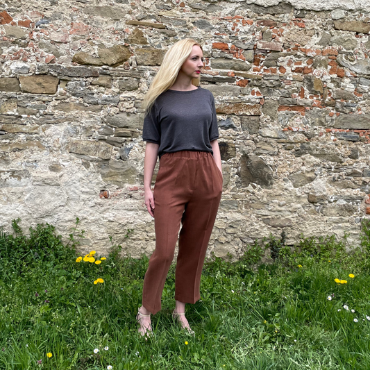 7/8 Damenhose aus Tencel & Leinen - elastischer Bund | DIANA