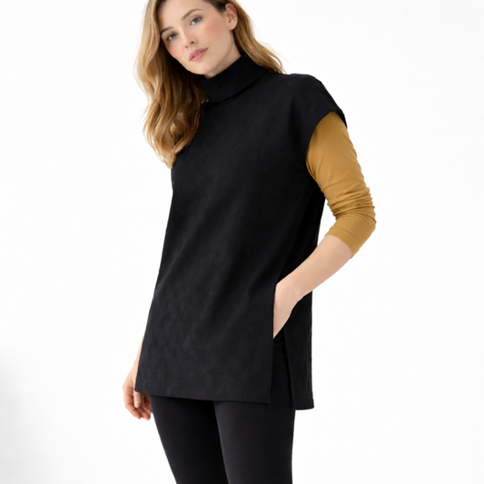 Rollkragen Pullunder aus Bio-Baumwolle